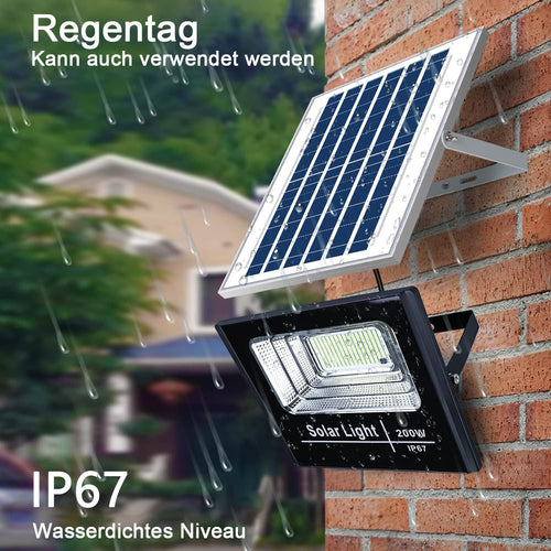 LumenFlood - 200W Solar LED Flutlicht für den Außenbereich mit hoher Helligkeit