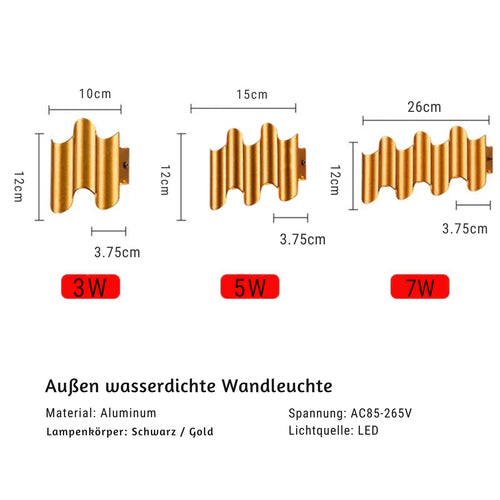 LumiFortis – Moderne Aluminium-Wandleuchte mit LED für Garten und Terrasse